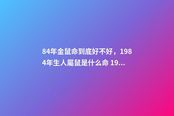 84年金鼠命到底好不好，1984年生人屬鼠是什么命 1984年屬鼠人命運，1984年屬鼠的人是什么命-第1張-觀點-玄機派